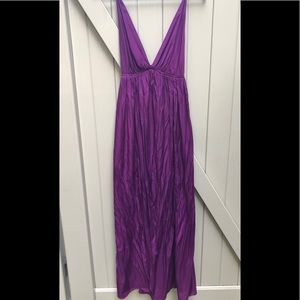 Purple Plunge neck Maxi dress